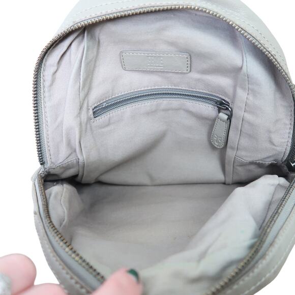 FRYE Light Grey Leather Small Backpack Purse - Picture 5 of 6